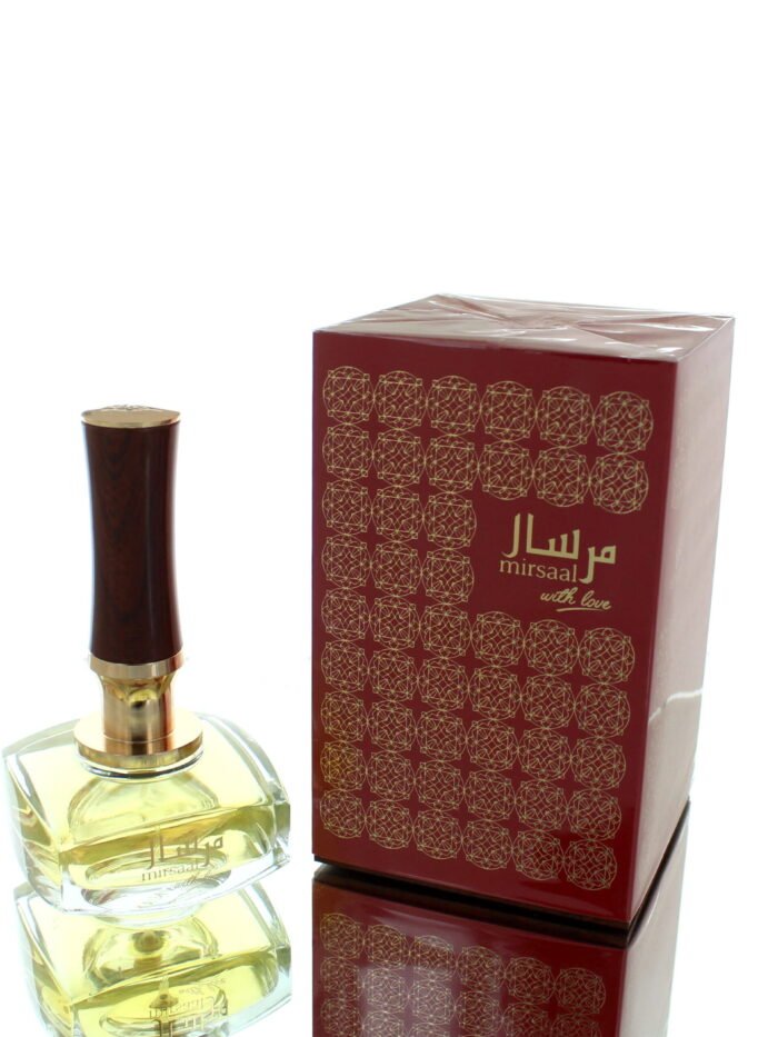 Afnan Mirsaal with Love Canada perfume bottle