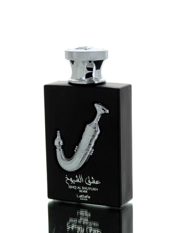 Ishq Al Shuyukh Silver by Lattafa 100ml EDP perfume bottle Canada