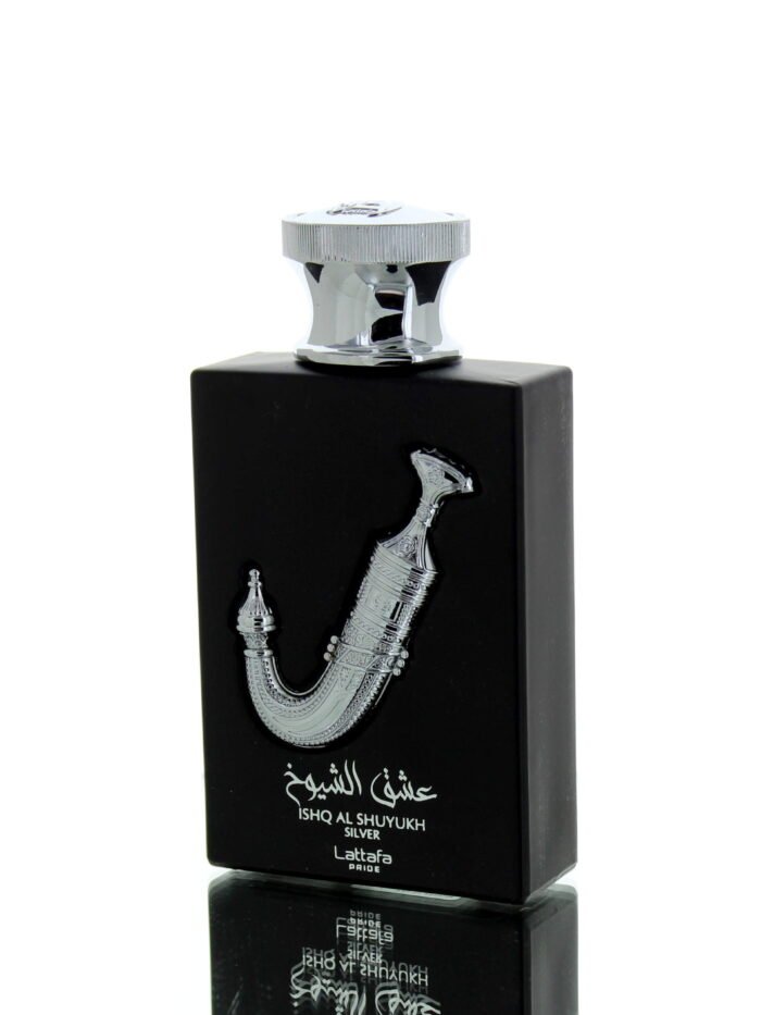 Ishq Al Shuyukh Silver by Lattafa 100ml EDP perfume bottle Canada